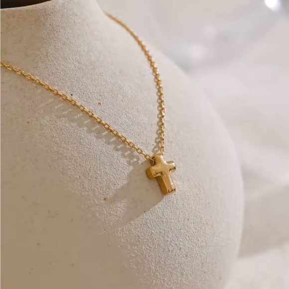 Waterproof Stainless Steel Cross Necklace Tiny Cross - Picture 8 of 8